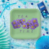 Michaelmas Daisy Cust Papierplatte auf dem grünen  Pappteller (Party)