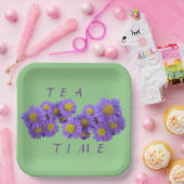 Michaelmas Daisy Cust Papierplatte auf dem grünen  Pappteller (Party)