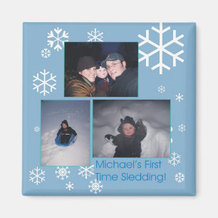 Michaels erstes Mal-Sledding Magnet