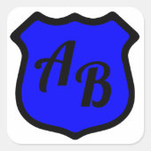 Michael's Shield mit Monogram Quadratischer Aufkleber (Vorderseite)