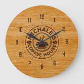 Michale's Coffee House Engrave Effect Wall Clock Große Wanduhr (Vorderseite)