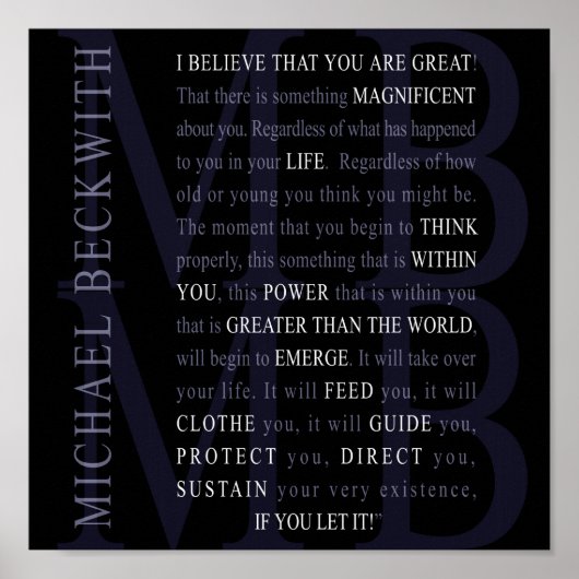 Micheal Beckwith Zitat Poster (Vorne)