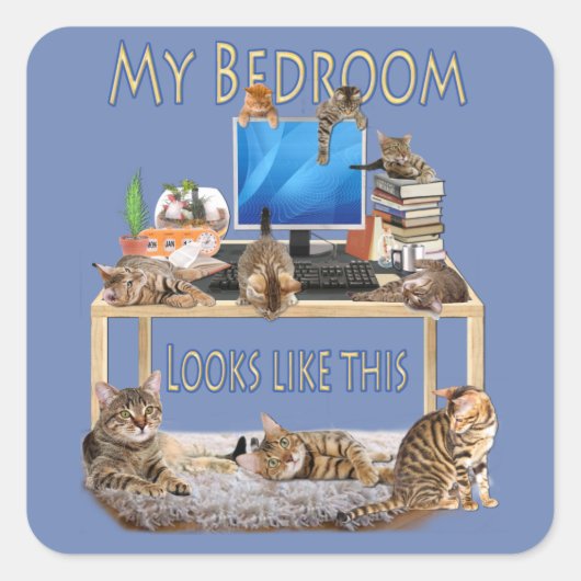 Micheal lebt hier quadratischer aufkleber (Vorderseite)