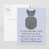 Michel de Montaigne Cat Quote Postcard Postkarte (Vorne/Hinten)