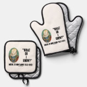 Michel de Montaigne Was weiß ich? Kostenvoranschla Ofenhandschuh & Topflappen-Set (Vorderseite/Rückseite)