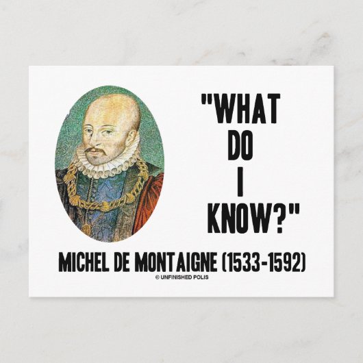 Michel de Montaigne Was weiß ich? Kostenvoranschla Postkarte (Vorderseite)