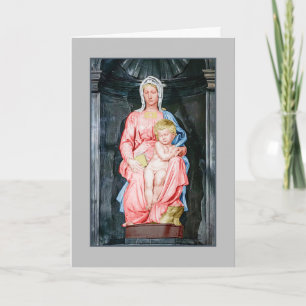 Michelangelo 1504 Madonna von Brügge Weihnachten Karte