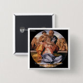 Michelangelo Art & Famous "Learning" Quote Button (Vorne & Hinten)