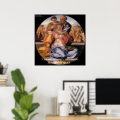 Michelangelo Art & Famous "Learning" Quote Poster (Heimbüro)