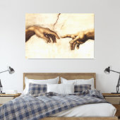 Michelangelo Buonarroti - Hand Gottes Die Schöpfun Leinwanddruck (Insitu (Schlafzimmer))