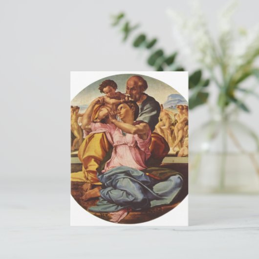 Michelangelo Buonarroti Hl. Familie, Tondo 1504-15 Postkarte (Stehend Vorderseite)