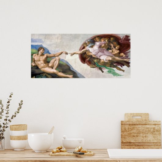 Michelangelo Buonarrotis Die Schöpfung Adams Poster (Küche)