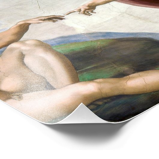 Michelangelo Buonarroti's The Creation of Adam (ci Fotodruck (Ecke)