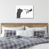 Michelangelo Cat - Farbe für Hintergrund auswählen Leinwanddruck (Insitu (Schlafzimmer))