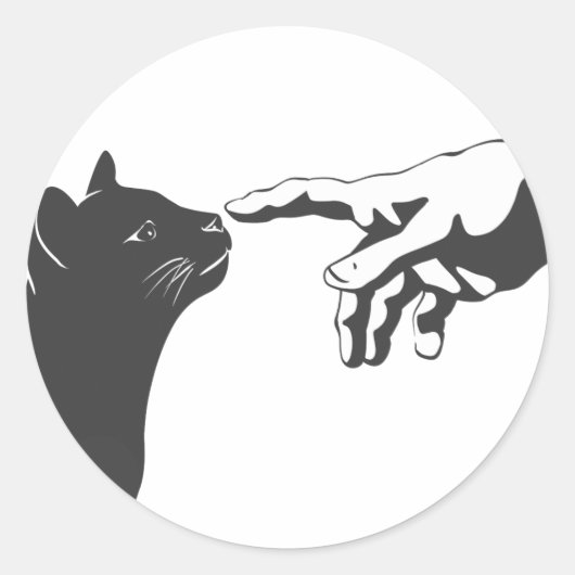 Michelangelo Cat - Farbe für Hintergrund auswählen Runder Aufkleber (Vorderseite)