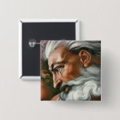 Michelangelo Creation Adam God Art Button (Vorne & Hinten)