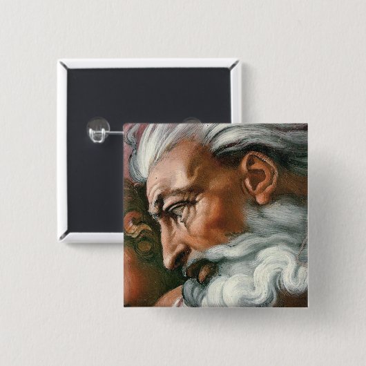 Michelangelo Creation Adam God Art Button (Vorne & Hinten)