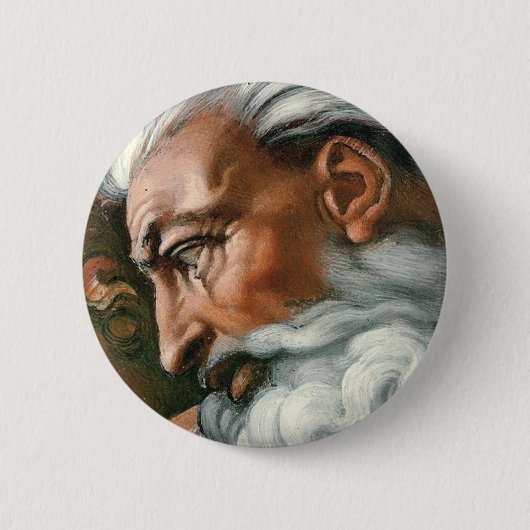 Michelangelo Creation Adam God Art Button (Vorderseite)
