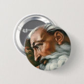 Michelangelo Creation Adam God Art Button (Vorne & Hinten)