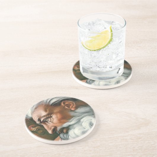 Michelangelo Creation Adam God Art Getränkeuntersetzer (Seite)