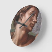 Michelangelo Creation Adam God Art Runde Wanduhr (Winkel)