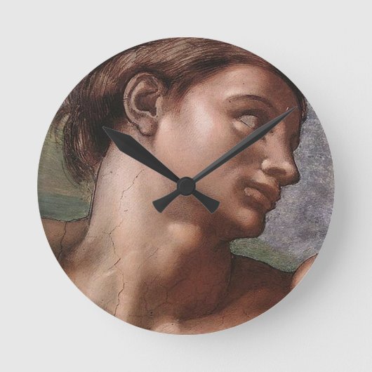 Michelangelo Creation Adam God Art Runde Wanduhr (Vorderseite)