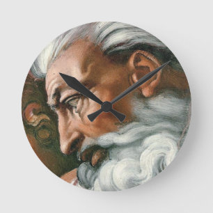 Michelangelo Creation Adam God Art Runde Wanduhr