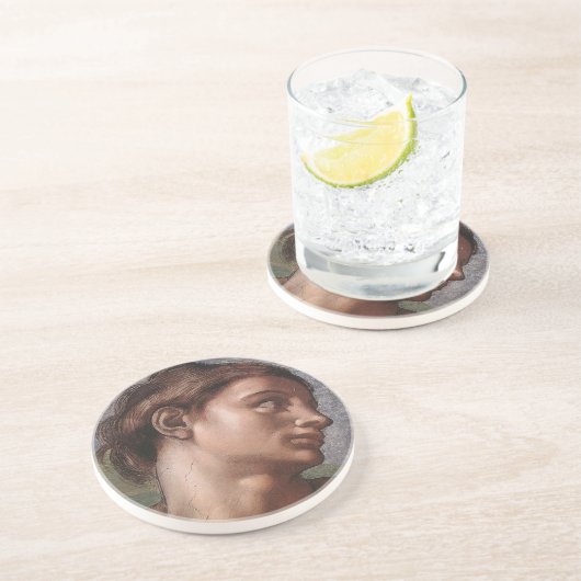 Michelangelo Creation Adam God Art Sandstein Untersetzer (Seite)