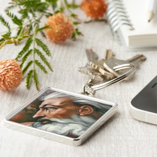 Michelangelo Creation Adam God Art Schlüsselanhänger (Seite)