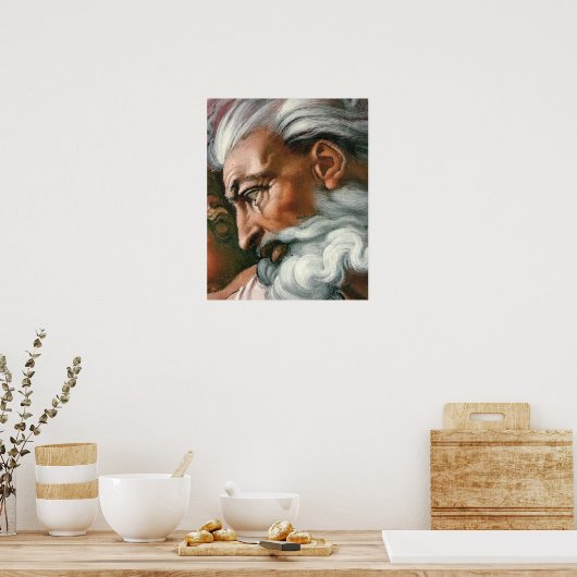 Michelangelo Creation Adam God Poster (Küche)