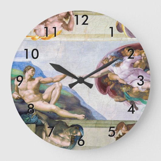 Michelangelo - Creation of Adam, Sistine Chapel's Große Wanduhr (Vorderseite)