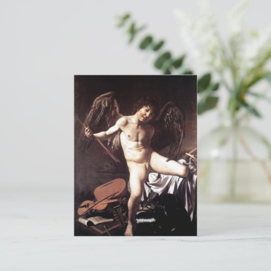 Michelangelo da Caravaggio Amor als Sieger um 1600 Postkarte (Stehend Vorderseite)