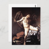 Michelangelo da Caravaggio Amor als Sieger um 1600 Postkarte (Vorne/Hinten)