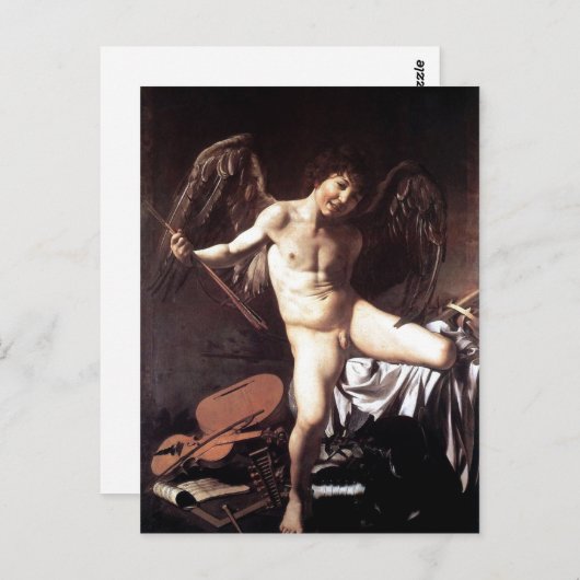 Michelangelo da Caravaggio Amor als Sieger um 1600 Postkarte (Vorne/Hinten)