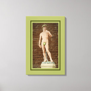 MICHELANGELO DAVID MIT ABSCHNITTLEAF LEINWANDDRUCK