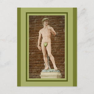 MICHELANGELO DAVID MIT ABSCHNITTLEAF POSTKARTE