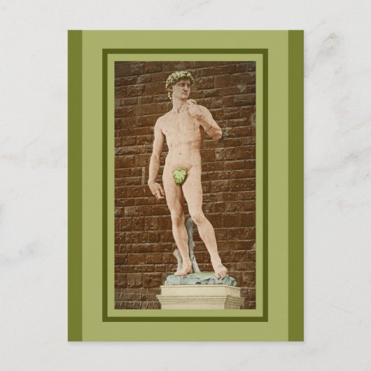 MICHELANGELO DAVID MIT ABSCHNITTLEAF POSTKARTE (Vorderseite)