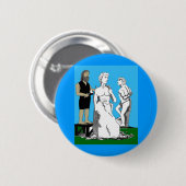 Michelangelo, der David schnitzt Button (Vorne & Hinten)