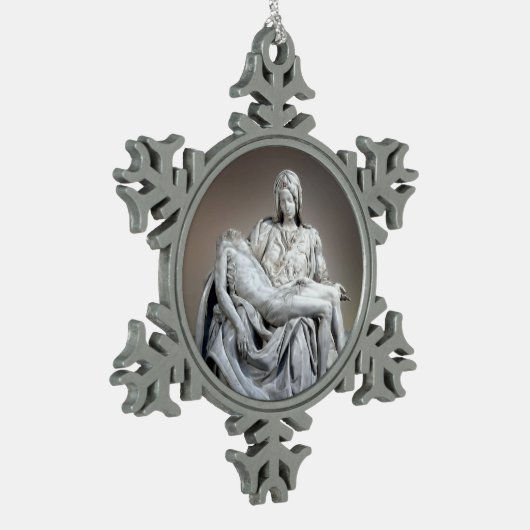 Michelangelo - der Pieta Schneeflocken Zinn-Ornament (Links)