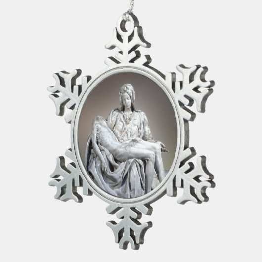 Michelangelo - der Pieta Schneeflocken Zinn-Ornament (Rechts)