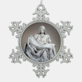 Michelangelo - der Pieta Schneeflocken Zinn-Ornament (Vorderseite)