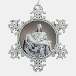 Michelangelo - der Pieta Schneeflocken Zinn-Ornament