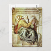 Michelangelo: Der Prophet Zechariah Postkarte (Vorne/Hinten)