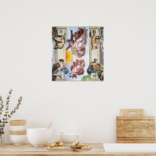 Michelangelo - Die Entstehung von Sonnenmond und S Poster (Küche)