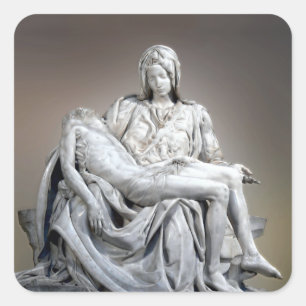 Michelangelo - Die Pieta Quadratischer Aufkleber