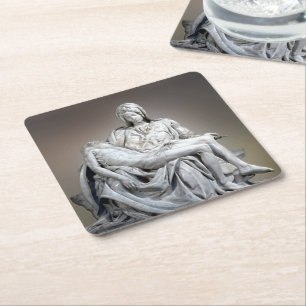 Michelangelo - Die Pieta Rechteckiger Pappuntersetzer
