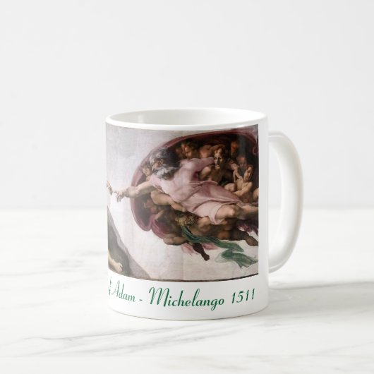 Michelangelo Die Schöpfung der Adam-Tasse Kaffeetasse (VorderseiteRechts)