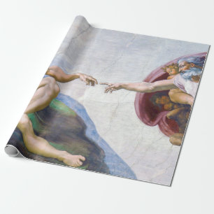 Michelangelo - Erschaffung Adams isoliert Geschenkpapier