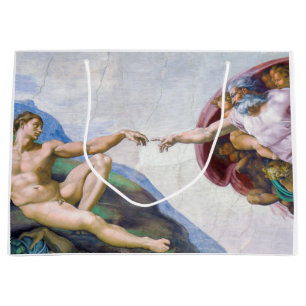 Michelangelo - Erschaffung Adams Isoliert Große Geschenktüte