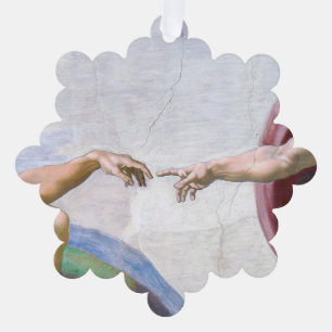 Michelangelo - Erschaffung Adams Isoliert Ornament Karte